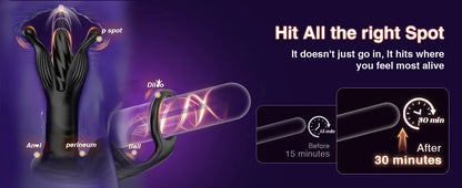 Prostate Massager Anal Plug with 9 Tension Shock Flapping Thrusting Vibrating Butt Plug APP Control Male Vibrator Adult Sex Toys