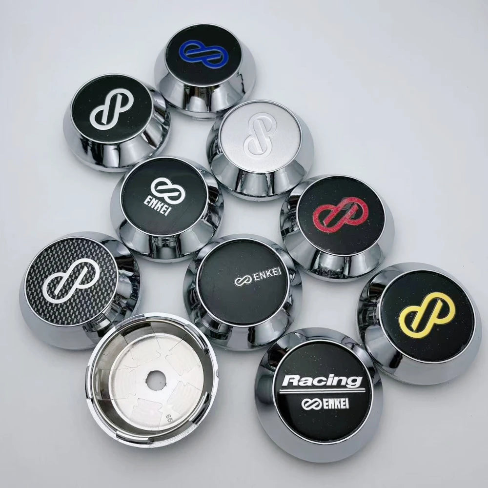 4pcs 60mm 64mm 65mm 68mm 69mm  Car Wheel Center Caps With Enkei Logo Emblem Car Accessories for Wheel Hubcaps Hub Cover High Cap