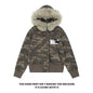 Casual Y2K Vintage Streetwear Slim Fit Winter Coat Fur Collar Hoodie Jacket American Retro Warm Outerwear Women Girls Ladies New
