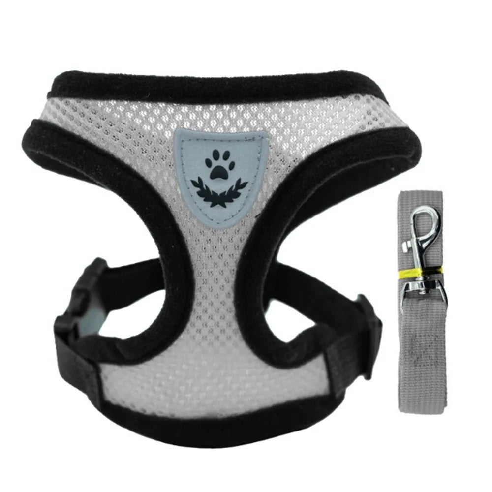 Cat Harness Vest Walking Lead Leash For Puppy Dogs Collar Polyester Adjustable Mesh Dog Harness For Small Medium Pet Accessories