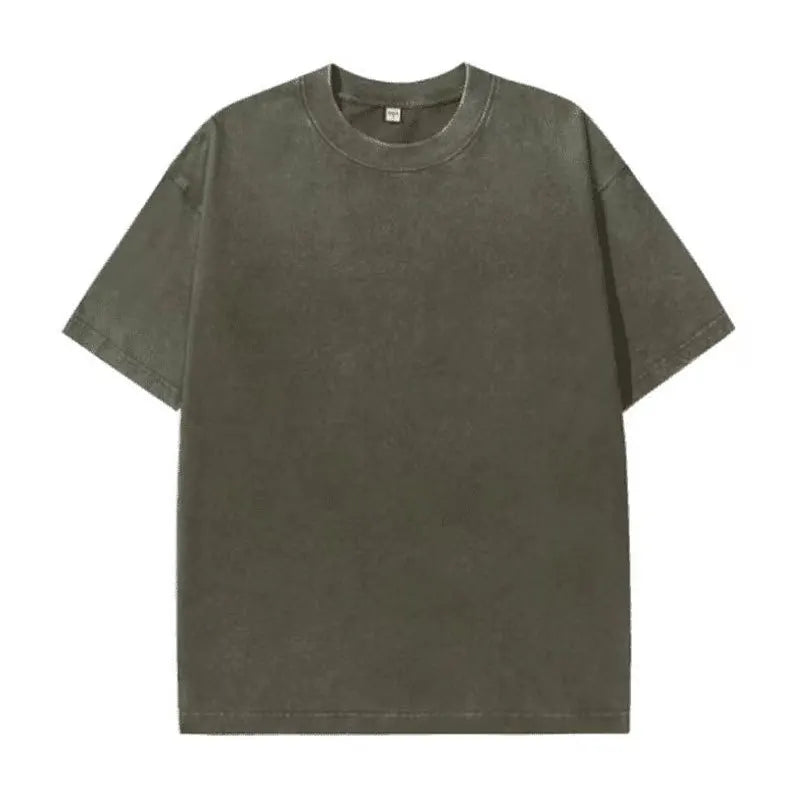 Cotton Short Sleeved T-shirt Summer Round Neck Loose and Base Shirt for Men Women Basic Tee