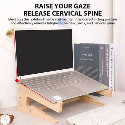 Solid Wood Laptop Stand Removable Vertical Bracket Cooling Base For Macbook Air Pro Accessories Convenient
