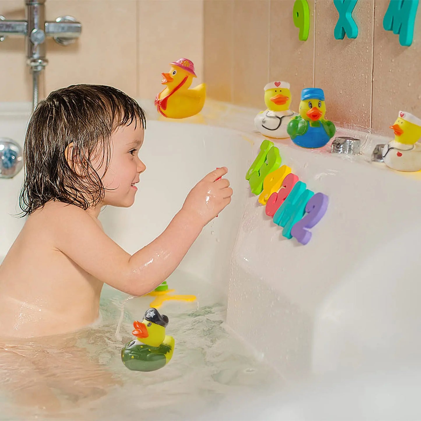 50/100/150pcs Rubber Duck for Jeeps Ducking  2" Bulk Floater Duck for Kids - Baby Bath Toy Assortment - Party Favors, Birthdays,