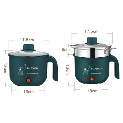 220V Mini Electric Cooker Multi-functional Cooking Pot Non-stick Frying Pan Ramen Dormitory Small Electric Hot Pot Cute Cartoon