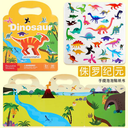 Reusable Bubble Sticker Book for Kids - Multi-Themed Educational Learning Activities, Washable & Safe Toddler Stickers