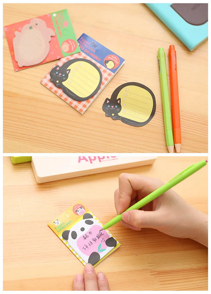 10Pcs/Lot Cute Cartoon Animal Tearable Note Book Posted it Sticky Notes Notepad Memo Pads Children Gifts School Office Supplies
