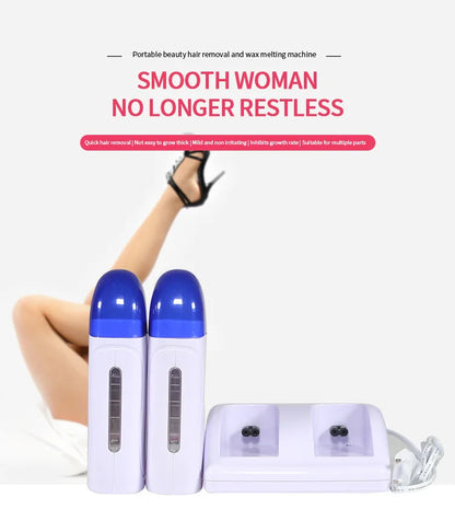 Wax Warmer for Hair Removal Double Depilatory Roll On Wax Heater Mild Home Waxing Machine Suitable for Arm Legs Face Back Armpit