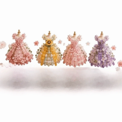 3D Design Beaded Dress Kit Cute Design Tiny Beads Bead Craft Kit Creative Craft Dress Shape Bead Weaving Kit Gift Giving