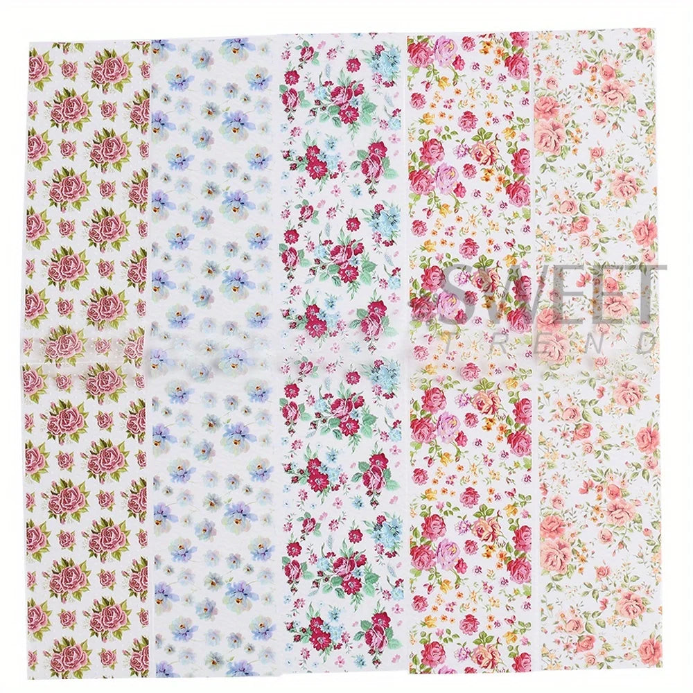 10PCS Mixed Nail Art Foils Transfer Sticker Set Rose Flower Designs Floral Starry Sky Nail Wraps Wedding Summer Manicure Decor
