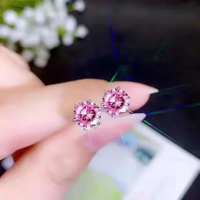 18K Plating Earrings S925 Sterling Silver D Color VVS1 Zircon Earring Stud for Women As Shinning As Diamond Wedding  Jewelry