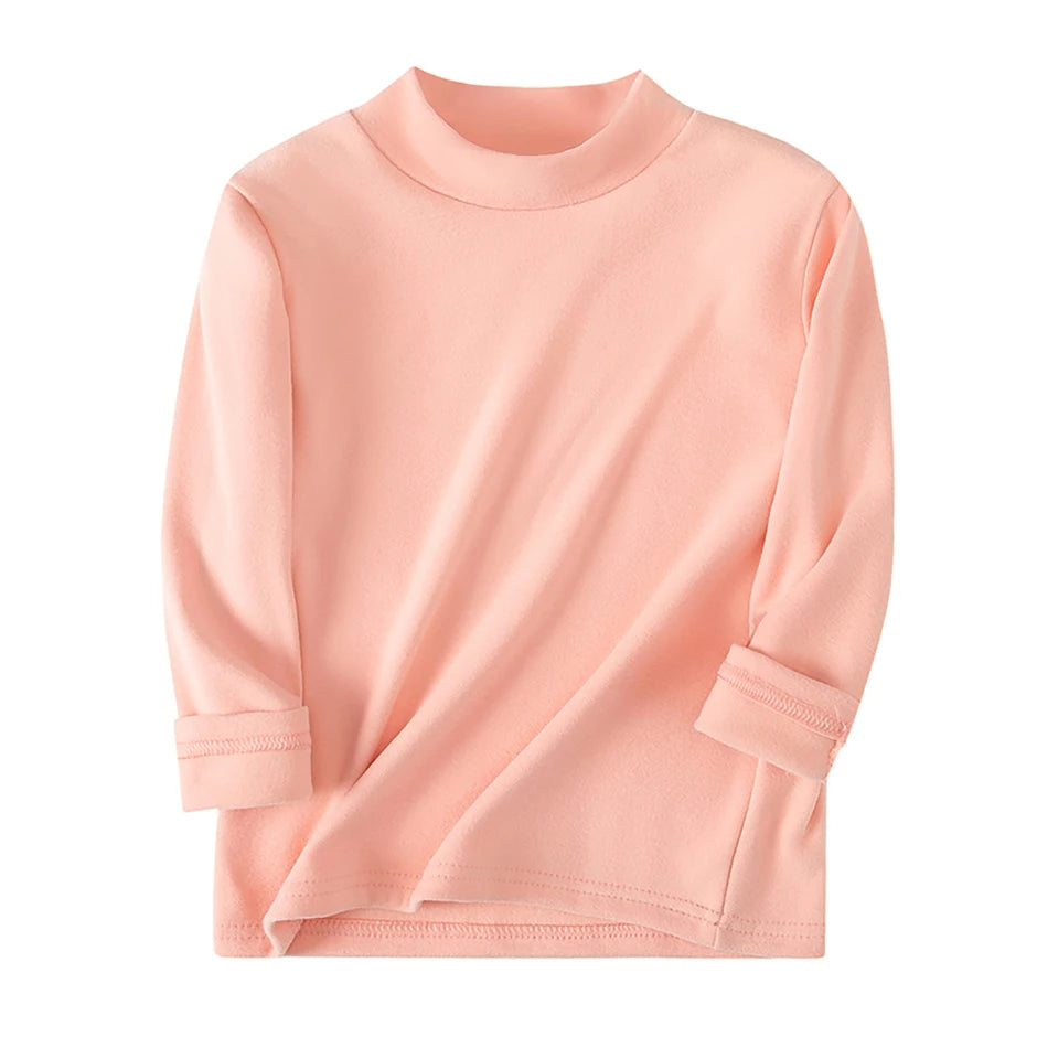 1/3/4 Pcs Children's Mid-collar Bottoming Shirt in Autumn And Winter Solid Color Joker Girls' Long sleeve T-shirt Boys' Casual S