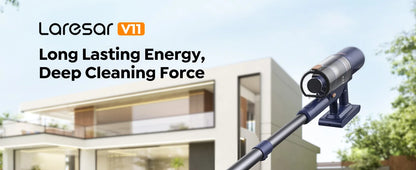Laresar V11 650W 75000PA Ultra-Strong Cordless Vacuum Cleaner,90 Min Long Runtime,Removable Battery & Smart Display Vacuum