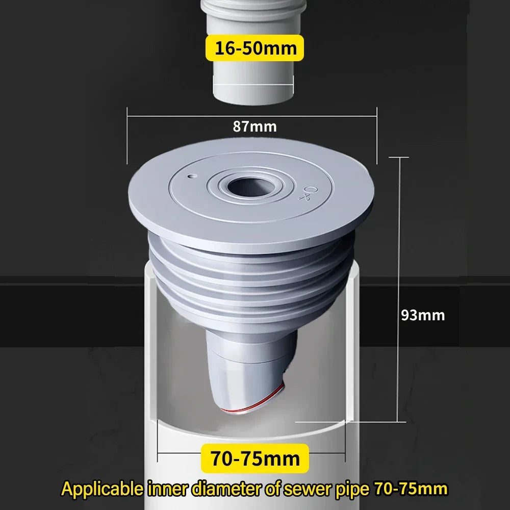 Sink Plug Sewer Pipe Sealing Ring Water Plug Floor Drain Shower Stopper Bathroom Accessories 70-75mm Silicone Drains Kitchen