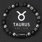 12 Constellation Zodiac Bracele Signs Beads Couples Bracelet Square Volcanic Stone Elastic Charm Bracelet for Women Men Gift