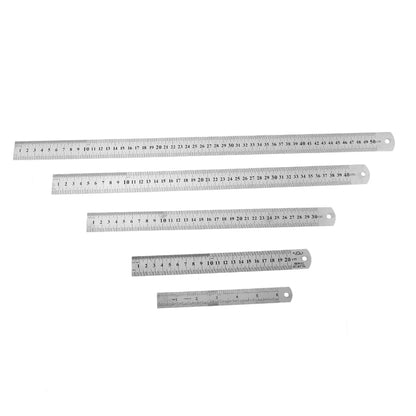 Stainle Steel Metal Straight Ruler Precision Double Sided Precision Measur Tool Scale Metric Ruler 15-50cm The Scale table Clear
