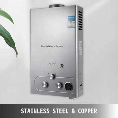 LPG 6L/8L/10L/12L/16L/18L Wasser Heizung 36KW Instant Liquefied Petroleum Gas Wasser heizung Edelstahl Kessel Kit Portable