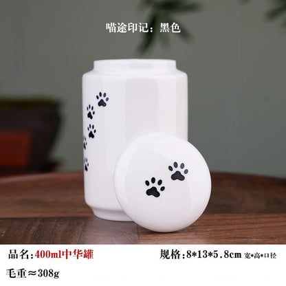 Ceramic Can urns for puppy ashes Sealed and moisture-proof pet souvenir animal funeral urn portable pet memorials and gifts