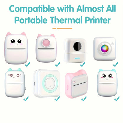 5/10/20 Rolls Mini Printer Thermal Paper with Core, White Adhesive Paper 57mm, Compatible with C9/X5/X6/X15 Mini Thermal Printer