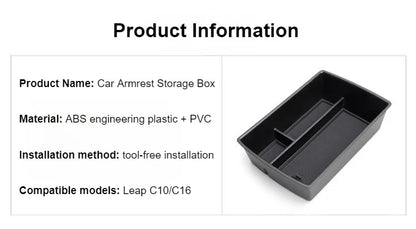 For Leapmotor C10 2024-2026 Center Console Lower Storage Box Armrest Storage Tray Organizer Auto Case Car Interior Accessories