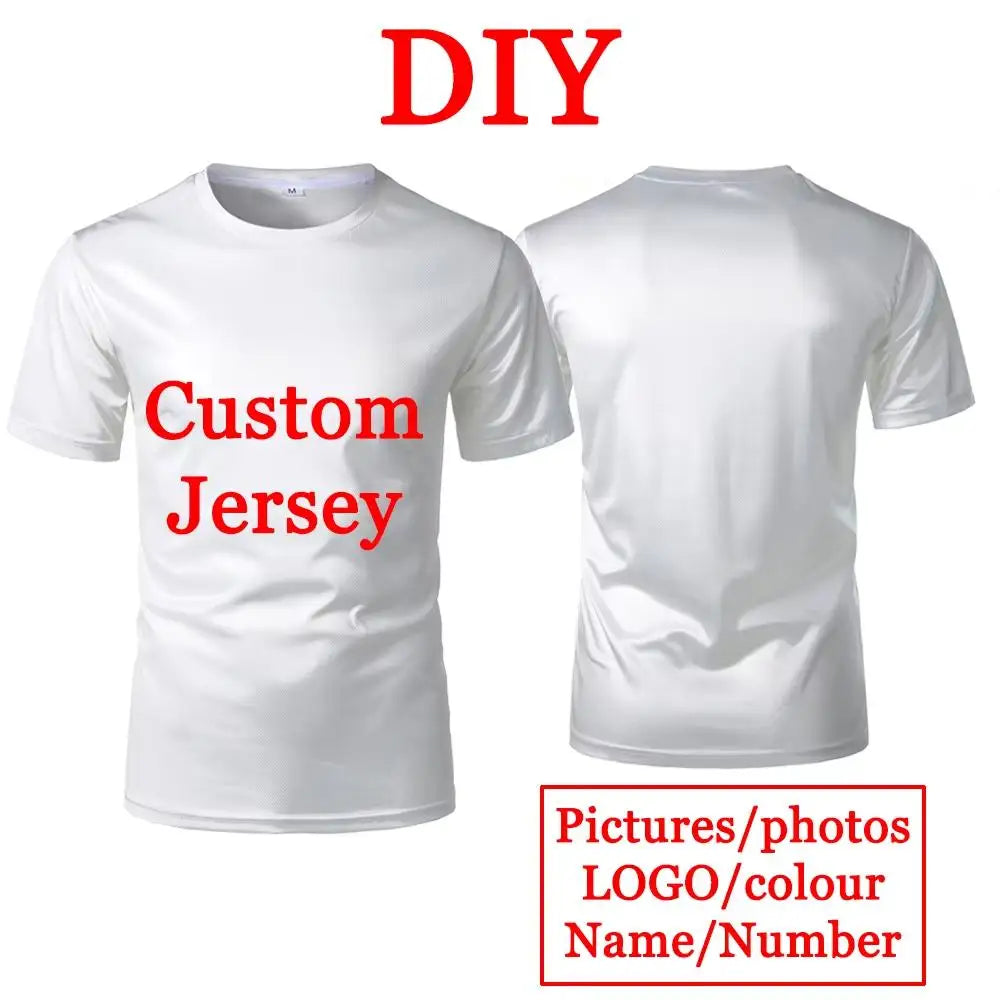 Personalized DIY Logo Name Custom T-shirt Quick-drying Breathable Sports Jersey Men Women Fashion Print Customized Tees Gifts