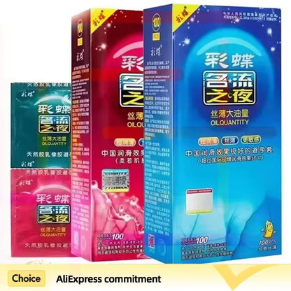 100PCS Large Oil Condoms for Men Sleeve for Penis Strawberry Sex Toys for Couple
