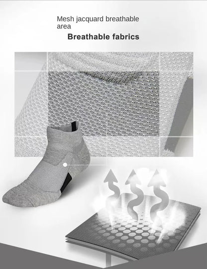 3 Pairs Breathable Mesh Athletic Terry Socks Cushioned Moisture-managing and Durable Reduces Foot for Running Hiking & Sports