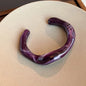 Fashion Unique Irregular Acrylic Cuff Bracelets for Women Simple Texture Multicolor Geometric Open Bangle Female Jewelry