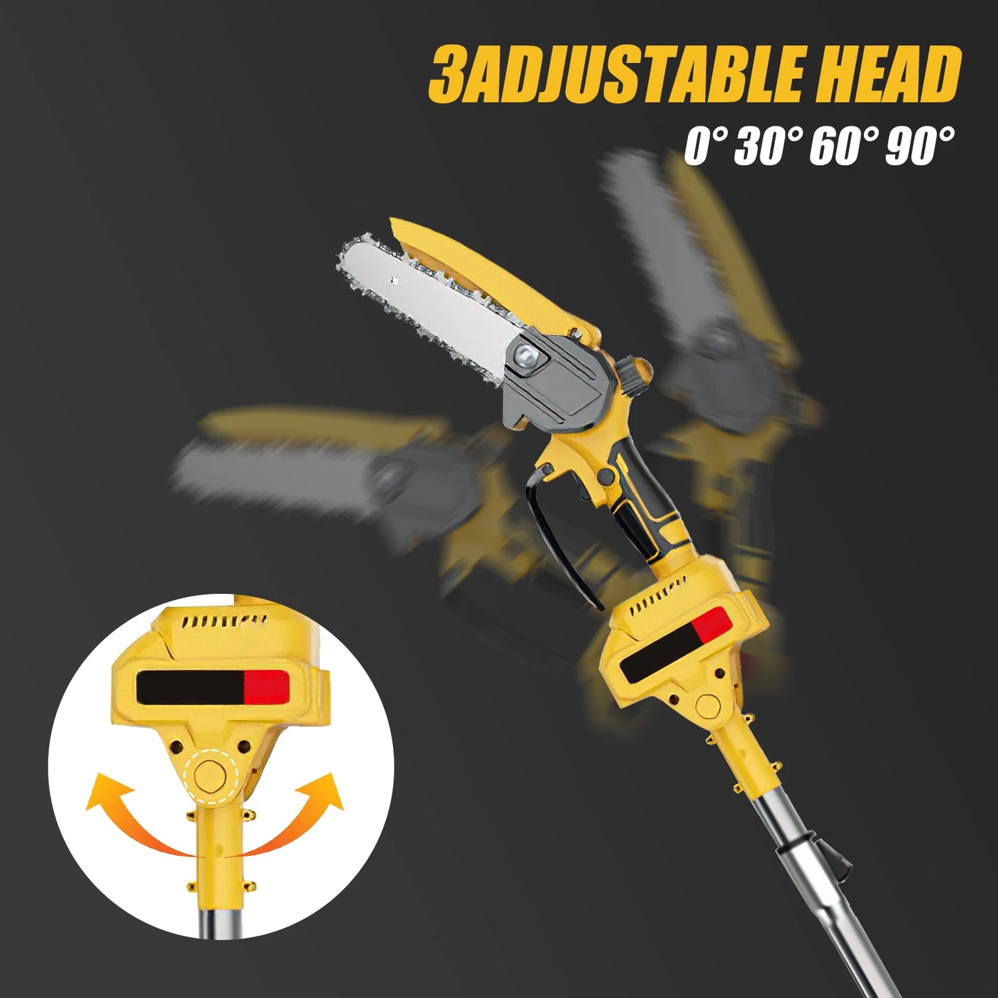 6-Inch Chainsaw Cordless Telescoping Pole Electric Chainsaw High Branch Saw Garden Pruning Power Tools For Makita 18V Battery