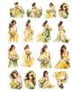 Fantasy Yellow Watercolor Summer Long Skirt Girl Stickers Cute Crafts Scrapbooking  Planner Journal  Stationery Planner Kawaii