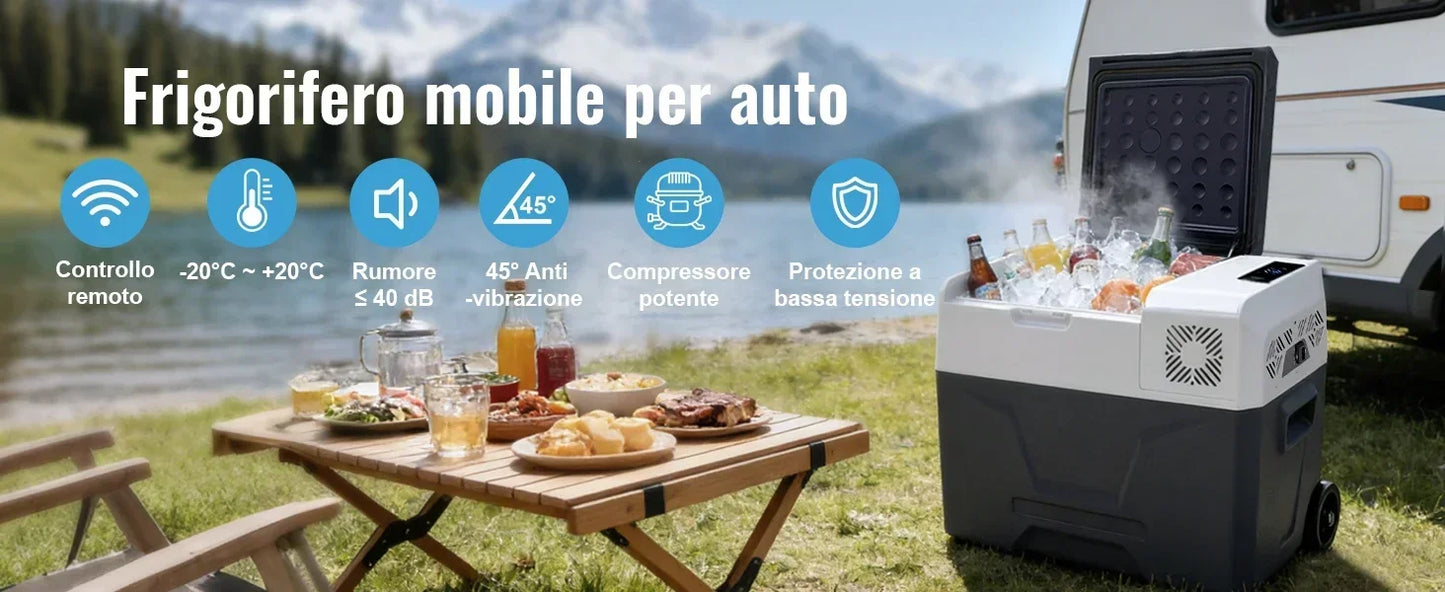 SIHAO Portable Car Refrigerator 15L 20L 30L 35L 40L 45L 50L 55L Compressor Fridge Freezer 12V 24V DC 110-240V AC Dual Use Vehicle Home for Camping Travel Outdoor