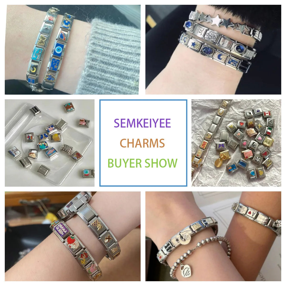 Italian Charm Bracelets DIY Basic Chain Stainless Steel Bangle Versatile Assembled Modules Ideal Gift 9mm Universal Dropshipping