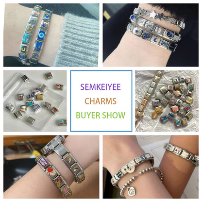 Italian Charm Bracelets DIY Basic Chain Stainless Steel Bangle Versatile Assembled Modules Ideal Gift 9mm Universal Dropshipping