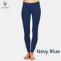 LETSFIND Fashion Women Slim Stretch Leggings Solid Navy Blue High Waist Comfortable Breathe Freely Sexy Fitness Leggings