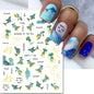 3d Nail Art Decals Elegant White RoyalBlue Roses Flowers Adhesive Sliders Nail Stickers Decoration For Nail Manicure