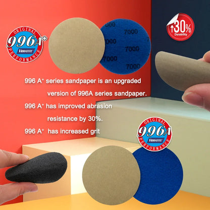 3 Inch Wet Dry Sanding Paper 75MM 320-10000 Grit Hook and Loop Sandpaper 20/50/100 Pcs Electrostatic Planting Silicon Carbide