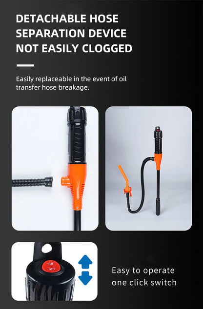Handheld Electric Oil Siphon Pump Liquid Transfer Battery Powered Portable Water Gas Extractor Tool Car Petrol Fuel Siphon Pump