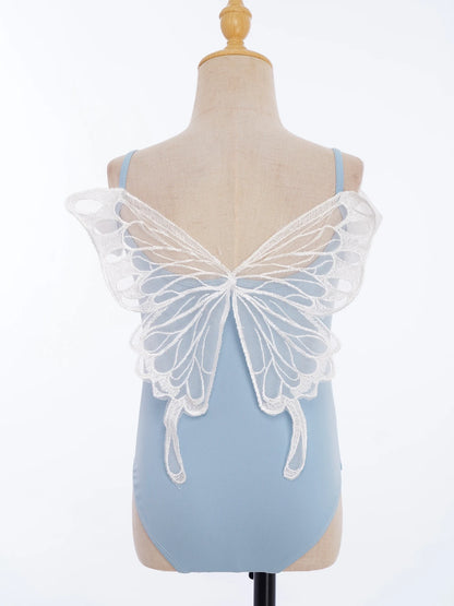 New Girls Ballet Leotards Kids Child Sleeveless Fairy Butterfly Wing Hollow Stitching Gymnastics Leotard Professional Stage Wear