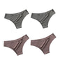 4PCS/Set Seamless Brazilian Panties Women's Sexy Lingerie Cool Ice Silk Low Waist Briefs Soft Solid Ultra-thin Bikini Underwear