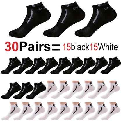 Men's Anti-Slip Boat Socks-5Pair Block Print Ankle Socks for Business & Sports, Breathable Sweat Resistant Anti-odor Comfortable