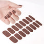 16Tips UV Semi-Cured Gel Nail Wraps Sticker 5D Pure Color Full Cover UV Lamp Gel Sticker Long-Lasting Nail Extension Patch Strip