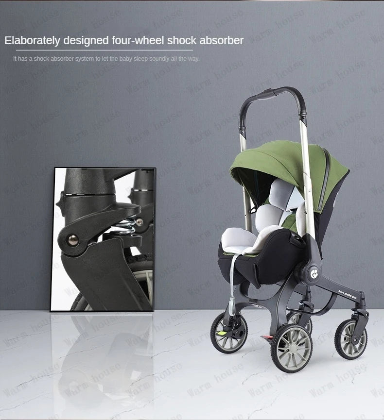 New baby stroller 4in1 Multifunctional newborn baby carriage 3in1 stroller Foldable Basket type seat