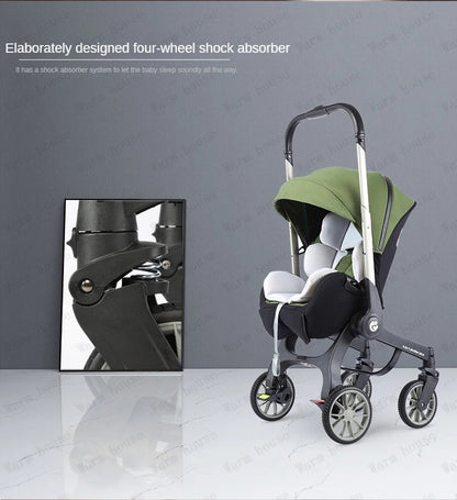 New baby stroller 4in1 Multifunctional newborn baby carriage 3in1 stroller Foldable Basket type seat