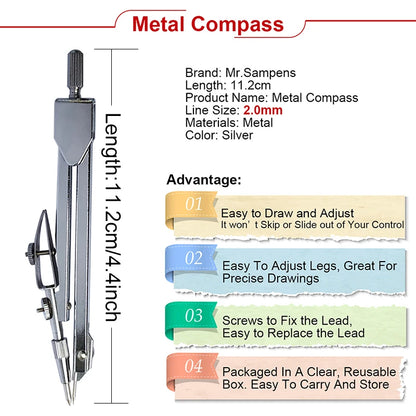 500Pcs/Box COMPASS LEAD REFILLS 2mm 2B HB Black 2.0mm Drawing Draft Pencil Sharpener