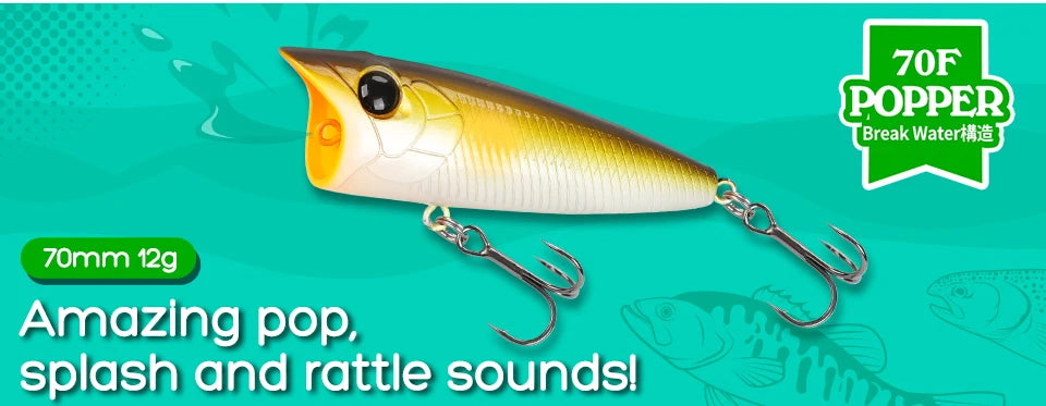 TSURINOYA FLICKER 70F Surface Fishing Lure Z Dog Floating Pencil 70mm 8.4g Chatter Artificial Hard Baits Trout Bass Pike Plug