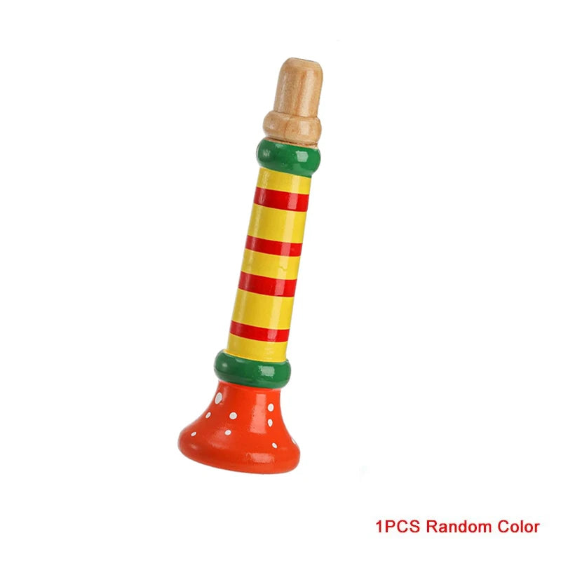 Wooden Music Instruments for Kids Rhythm Maracas Castanet Flute Jingle Bells Harmonica Trumpet Fiesta Carnival Party Favors