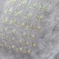 Shiny Jelly Butterfly Charming Golden Gradient Bowknot 5D Self Adhesive Nail Art Sticker Flower Petal Rhinestone Manicure Decals