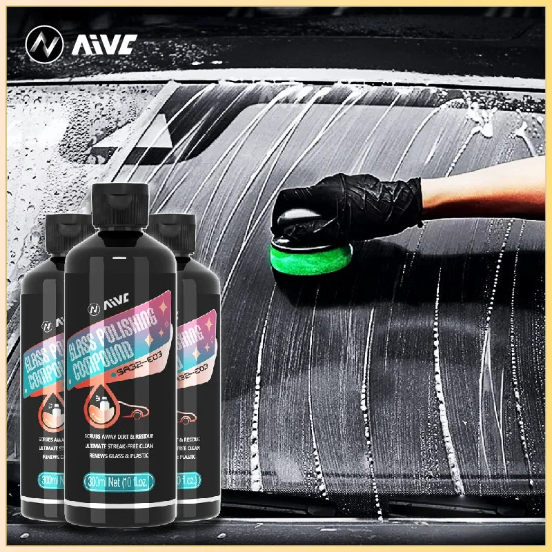 Glass Film Remover Car Glass Polishing Compound Windshield Cleaner Film Coating Oil Paste Film Emoval Cream Stains Auto Detail