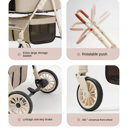 Cat Trolley Cat Stroller Outdoor Pet Stroller Dog Pet Carriers & Travel Products Pet Stroller Double
