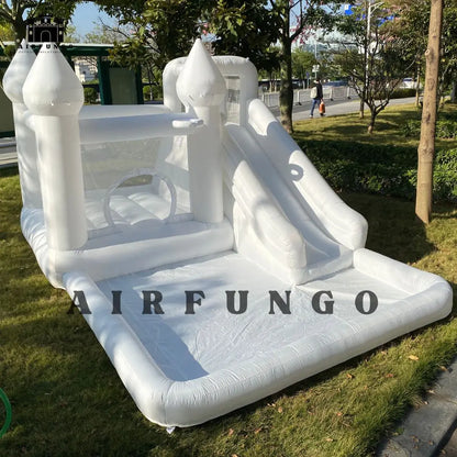 Customization White Bounce House with Blower 10x13.7x7.2ft Kids Bouncy Castle For Birthdays Party/ Gift