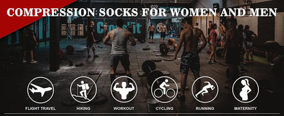 19 Styles Compression Stocking Blood Circulation Promotion Slimming Compression Socks Anti-Fatigue Comfortable Solid Color Socks